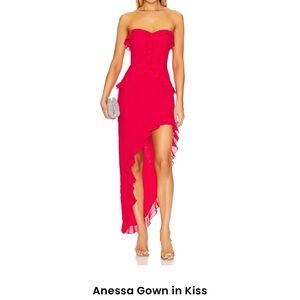 Anessa Strapless Red Gown